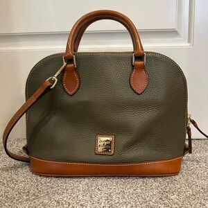 Dooney & Bourke Green and Brown Leather Satchel